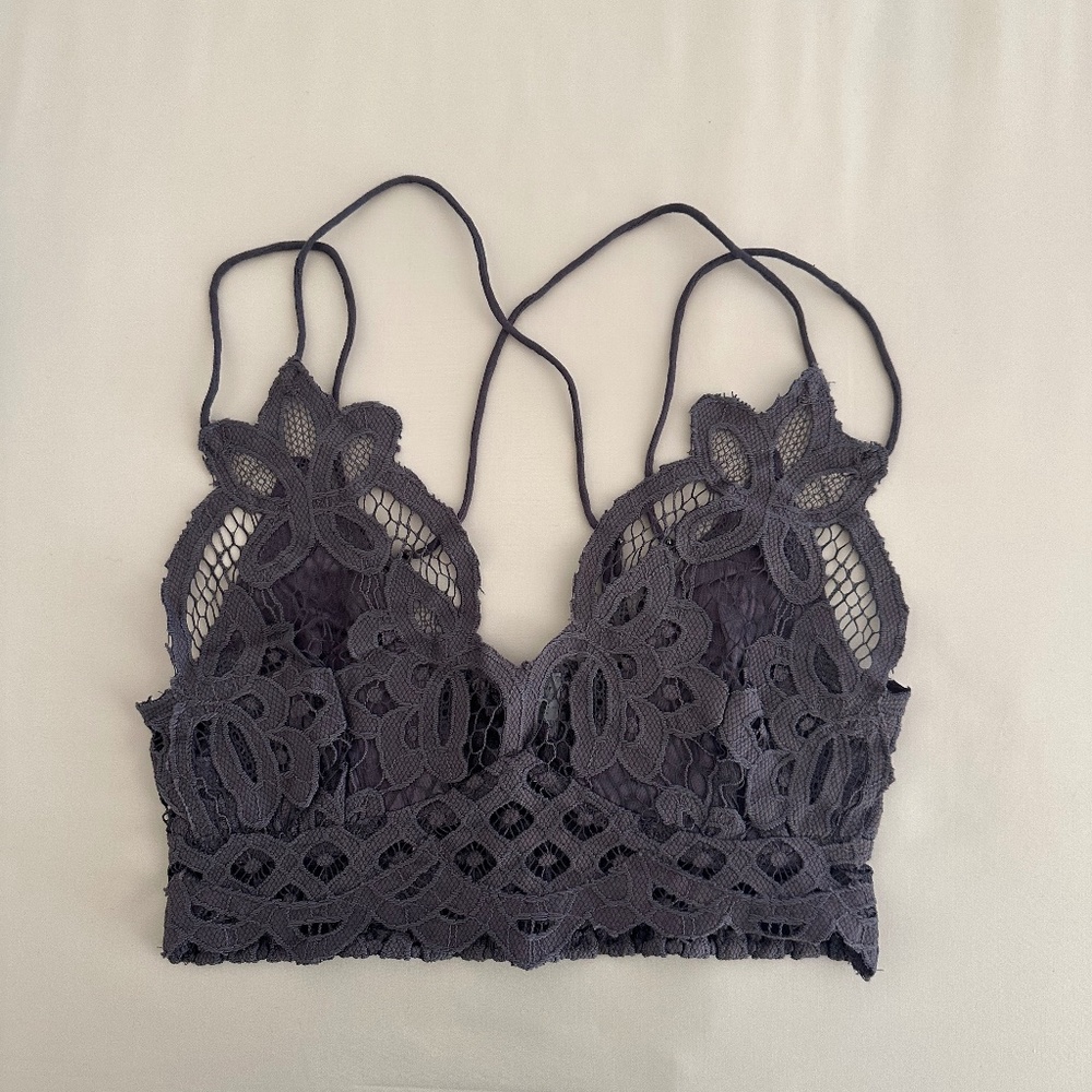 Free People Adella Bralette Grey Size Small